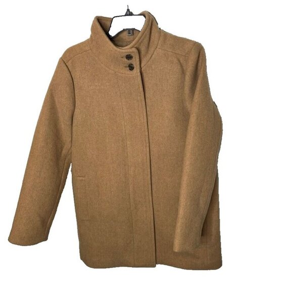 J.Crew Womens $298 Button Neck City Coat Hthr Acorn Size 2 BU261 - Picture 3 of 10